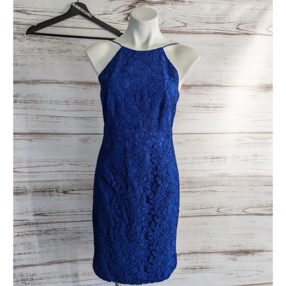 J. Crew Lydia Dress Leaver's Lace Sz 4 Bridesmaid Wedding Navy Sheath Midi